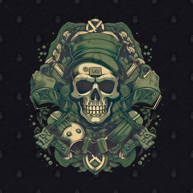 Cartoon dark themed Skull green colour sheme by The-Dark-King